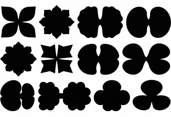 Abstract Floral Clover Shapes SVG