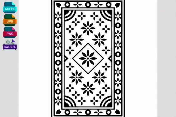 Black White Floral Mandala Pattern SVG