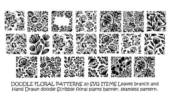 DOODLE FLORAL PATTERNS 20 SVG