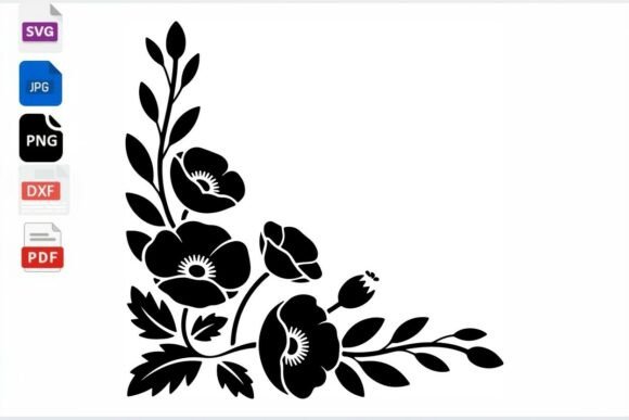 Floral Corner Accent SVG Cut File