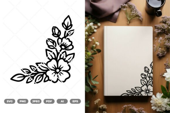 Floral Corner Decoration SVG Clipart