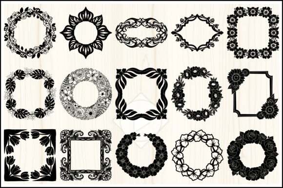 Floral Frame Wreath SVG Bundle