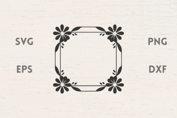 Floral Geometric Frame SVG