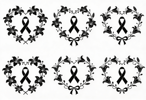 Floral Heart Ribbon SVG Clipart Review