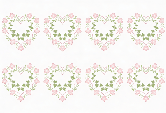 Floral Heart Wreath SVG Clipart
