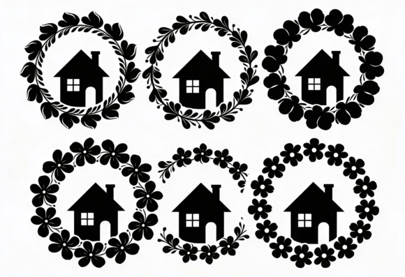 Floral House Wreaths SVG Bundle