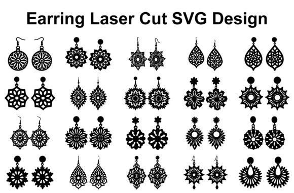 Floral Mandala Earring SVG Bundle