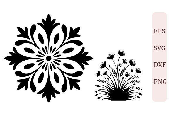 Floral Mandala Meadow SVG PNG Set