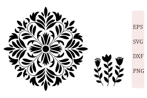 Floral Mandala Stems SVG PNG Set