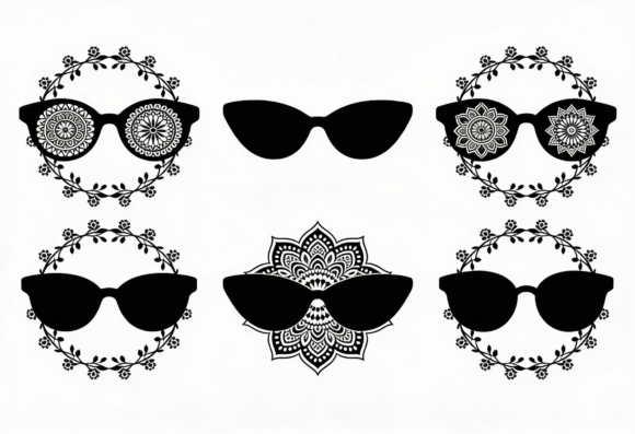 Floral Mandala Sunglasses SVG Cut File