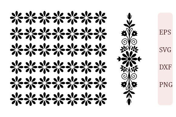 Floral Pattern Border SVG PNG Set