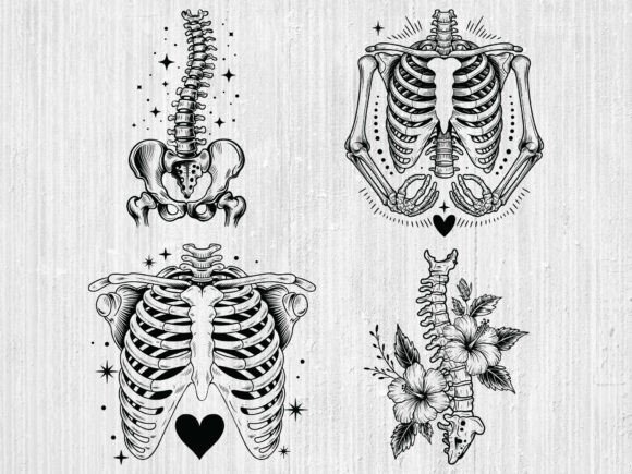 Floral Skeleton Anatomy SVG Bundle