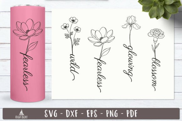Floral Word Inspirational SVG Designs