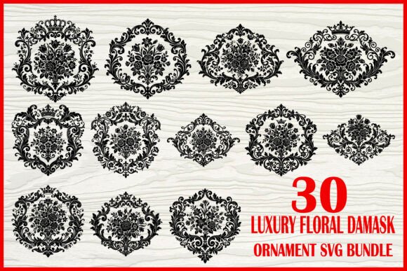 Luxury Floral Damask Ornament SVG Bundle