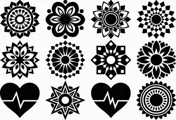 Mandala Heart SVG Bundle Floral