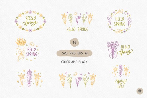 Spring SVG Bundle, Floral Frame PNG File
