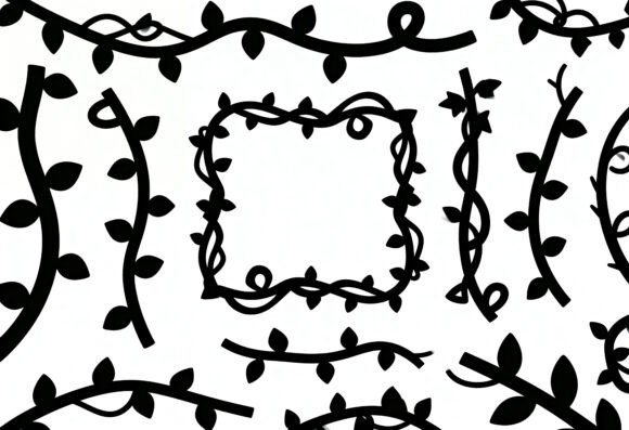 Vine Borders SVG Clipart Floral Elements